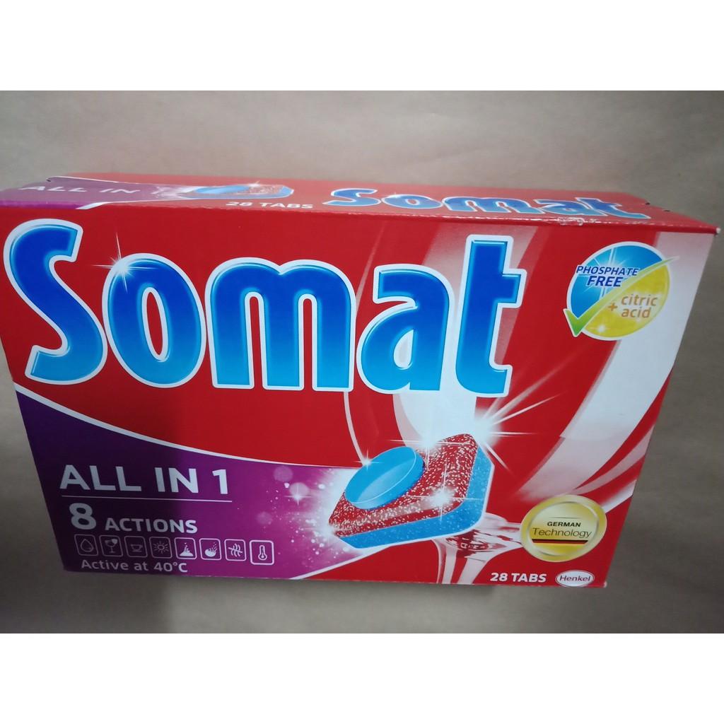 combo viên 25v ,muối 1,2kg bóng 750ml dùng cho máy rửa bát Somat Đức