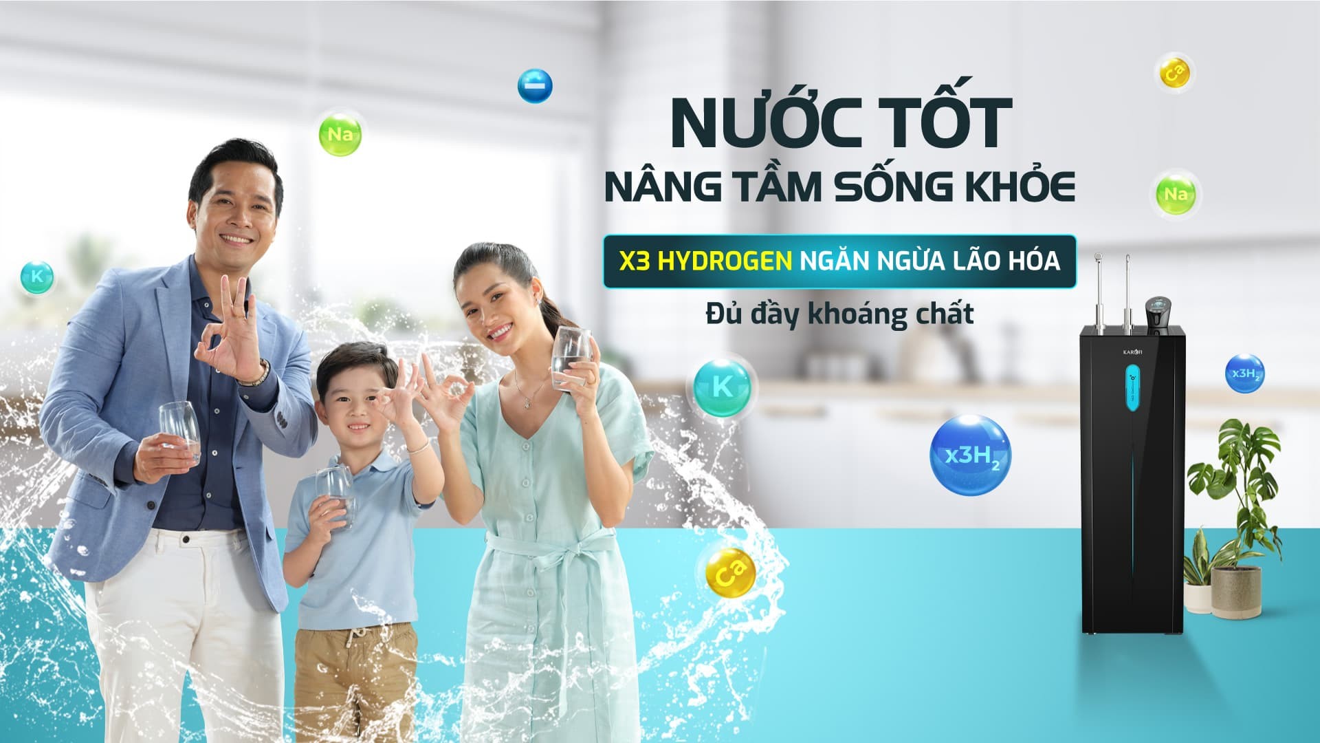 Máy lọc nước nóng lạnh Hydro-ion công nghệ điều khiển giọng nói KAE-S85 Plus - Hàng chính hãng