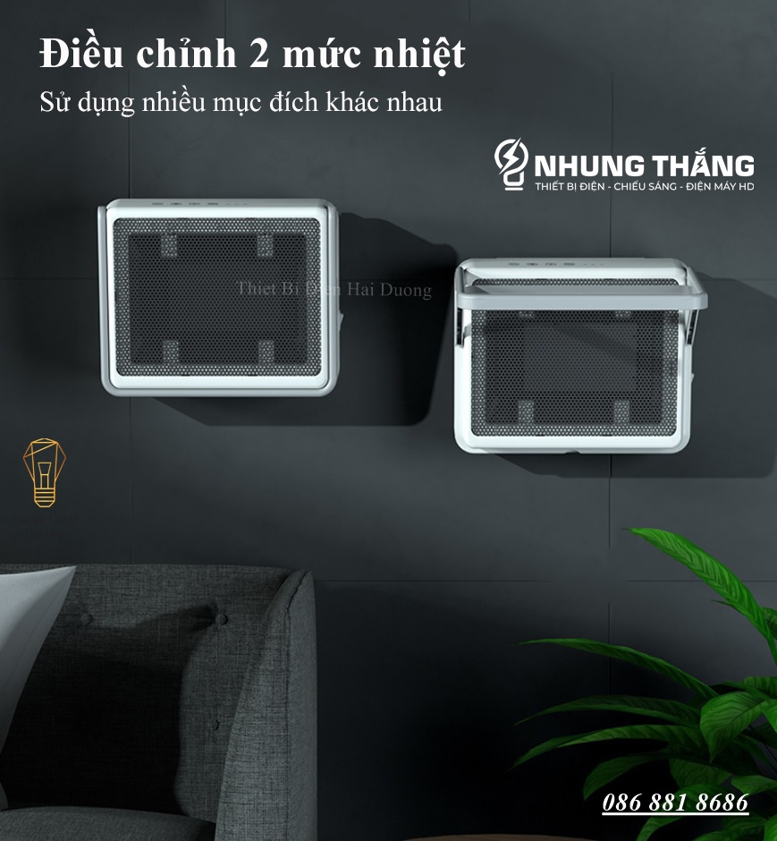 Máy Sưởi Treo Tường Phòng Tắm , Phòng Vệ Sinh C12 - Sưởi Gốm PTC - Chống Thấm Nước - Tiết Kiệm Điện Năng - Có Video