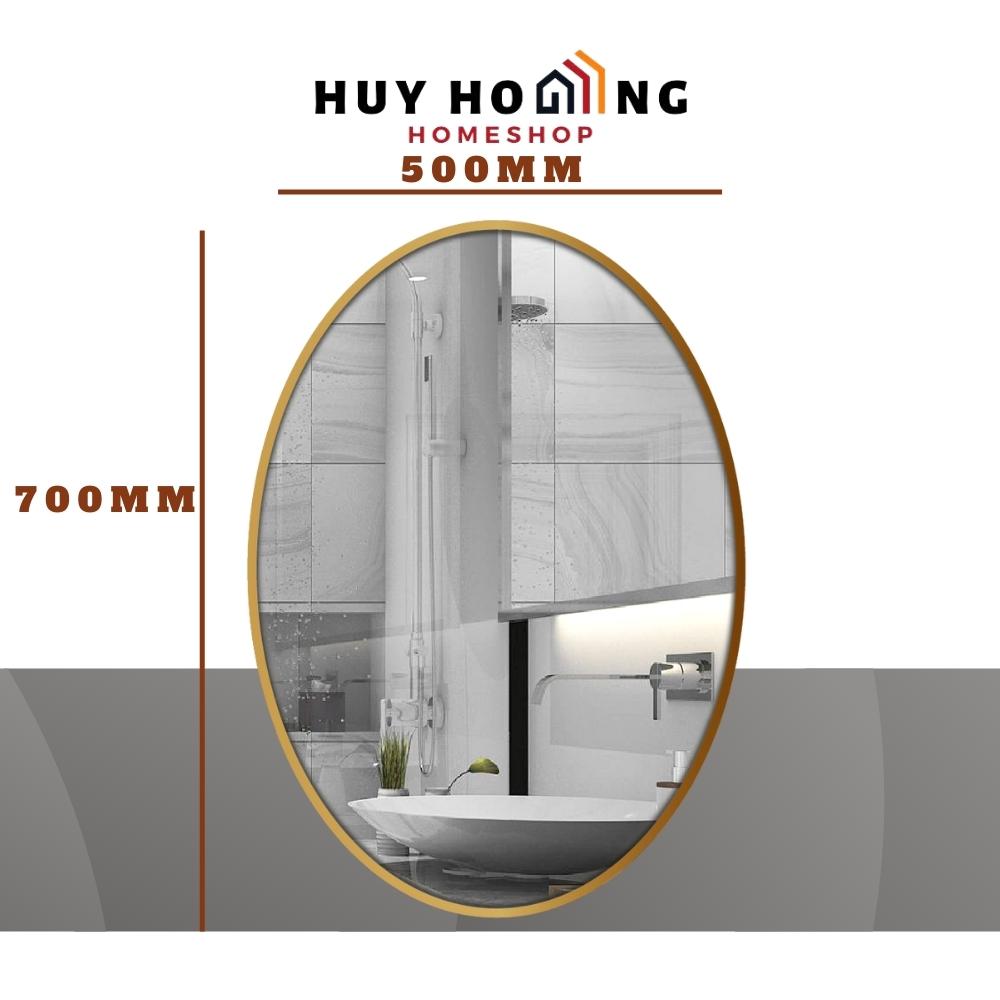 Gương soi hình ellipes khung viền nhôm GLSMIRROR