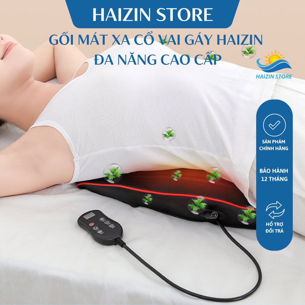￼Gối Mát Xa Cổ Vai Gáy HAIZIN - Máy Masage cổ vai gáy đa năng cao cấp BH12T