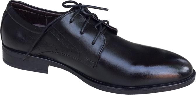Giày tây nam buộc dây Trường Hải màu đen đế cao su cao 3.5cm da bò thật GT0211