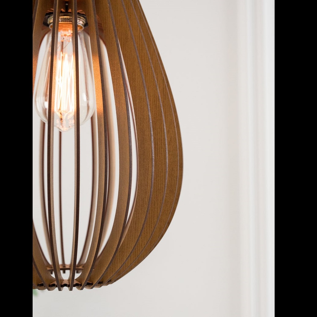 Đèn gỗ thả trần CAO CẤP hiện đại sang trọng 26X48cm chất liệu gỗ trang trí cho phòng khách nhà căn hộ decor nhà quán cafe