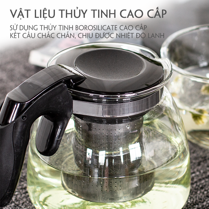 Tặng 2 Ấm - Cây Nước Nóng Lạnh Bình Âm mặt kính cường lực phím cảm ứng làm nóng trực tiếp, có ấm giữ nhiệt khi pha trà điều chỉnh nhiệt độ đun