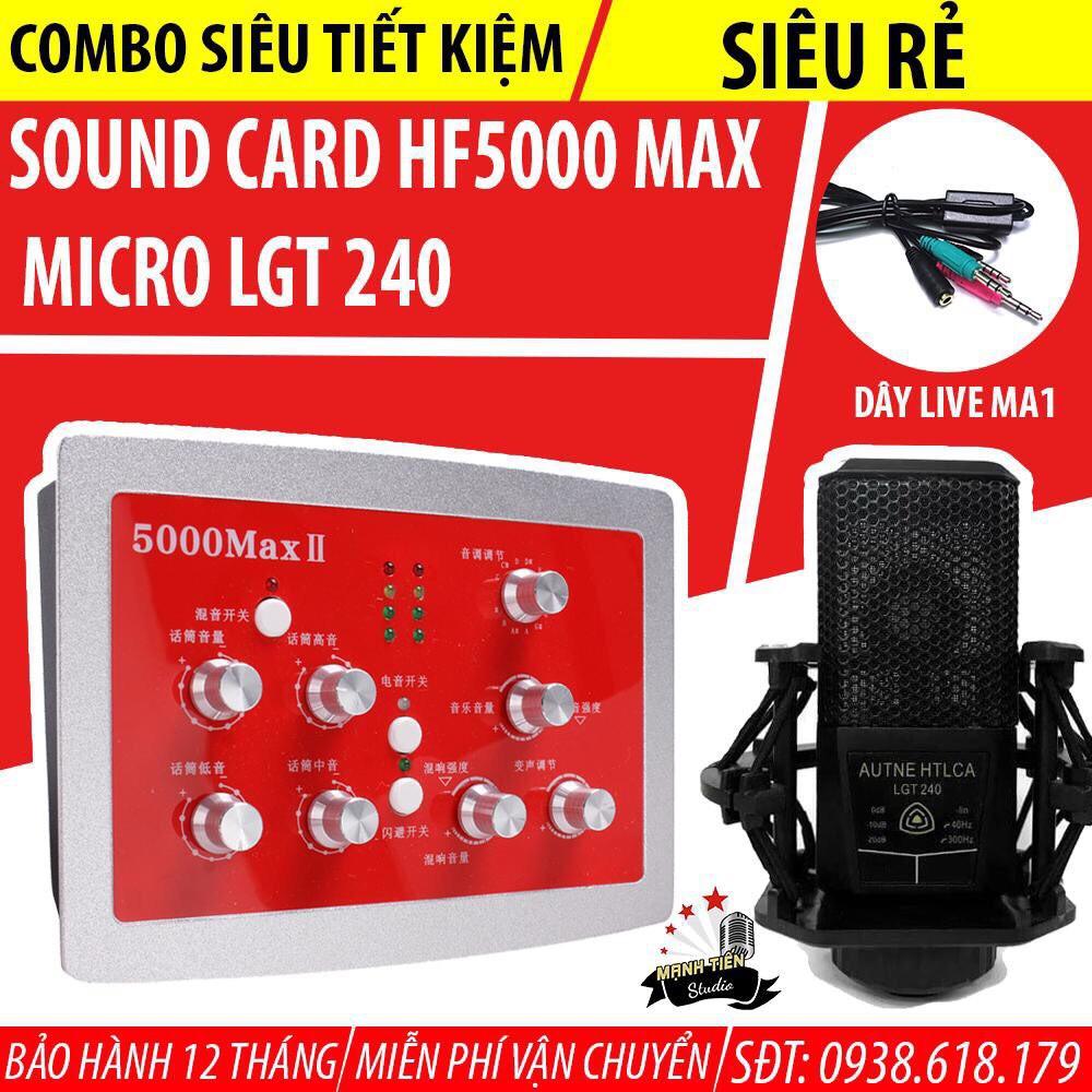 Combo Soundcard HF5000 MAX + Micro LGT 240 thu âm, hát karaoke, livestream - sự kết hợp cực đỉnh