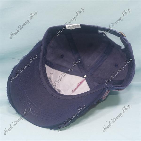Nón kết hàng quảng châu, mũ lưỡi trai 5 múi thêu chữ Rock Shank 1969 vải kaki oát loang cao cấp vòng đầu 56-60cm đánh kiểu tua 2 bên hông và kết - Xanh &amp; đỏ thẩm