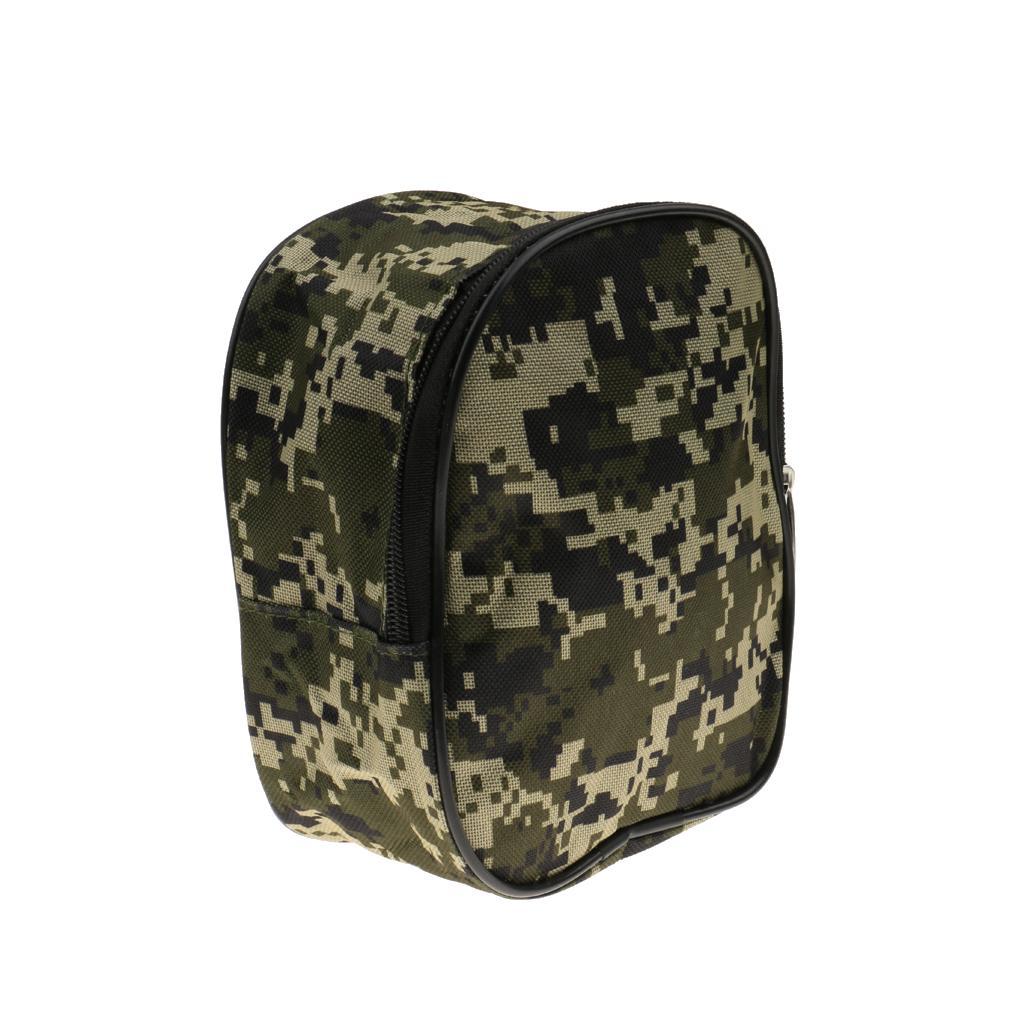 Camouflage Fishing Reel Case Protective Cover Storage Bag Pouch