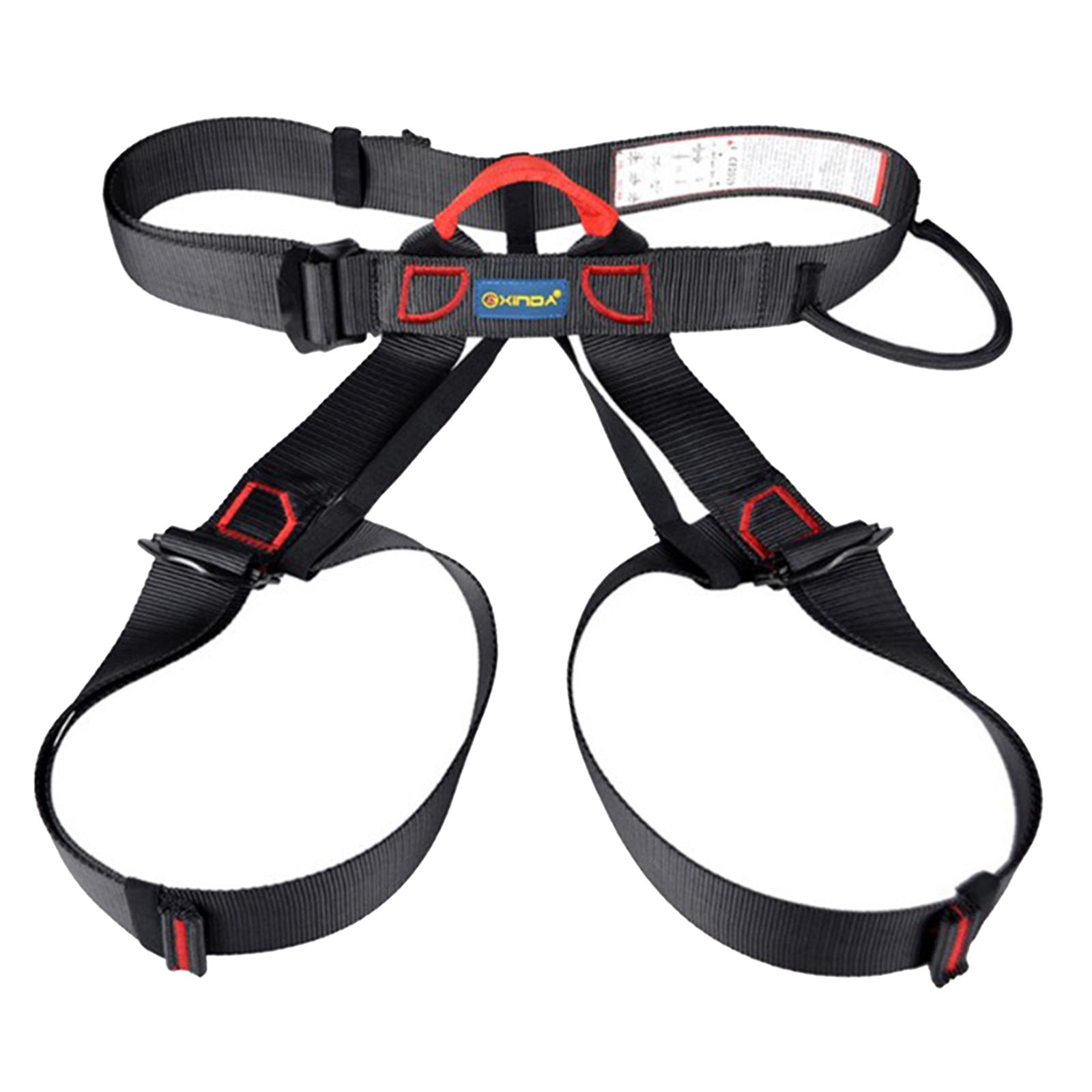 Climbing Harness Adjustable Waist Safe Belt Wider Climbing Rappelling Black