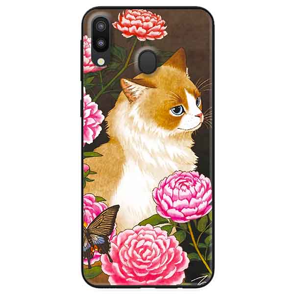 Ốp lưng in cho Samsung M20 Mẫu Mèo Và Hoa