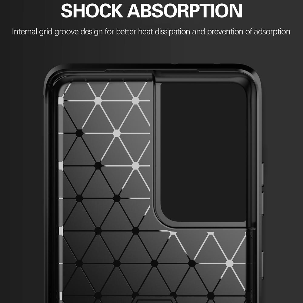 Ốp lưng dành cho Samsung S21 Ultra 5G ốp silicone mềm Carbone phay xước chống sốc chống vân tay