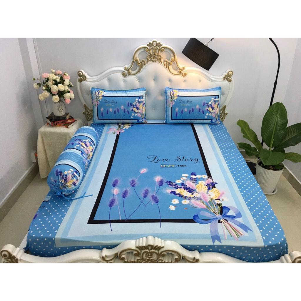 Bộ Drap+áo gối thun Ý 5D Cao Cấp , mát lạnh, thấm hút tốt