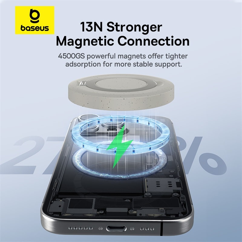 Đế Sạc Không Dây Baseus Simple Mini4 Magnetic Wireless Charging Stand Qi2 15W Universal (Hàng chính hãng)