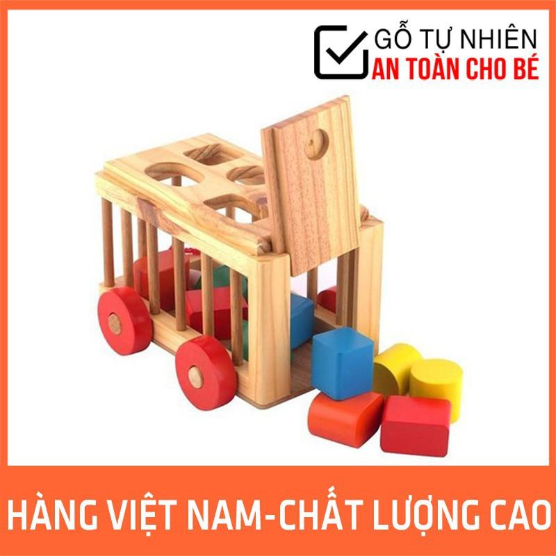 Xe Cũi Thả Hình Khối- Ô Tô Thả Hình- Đồ Chơi Phát Triển Tư Duy Cho Trẻ