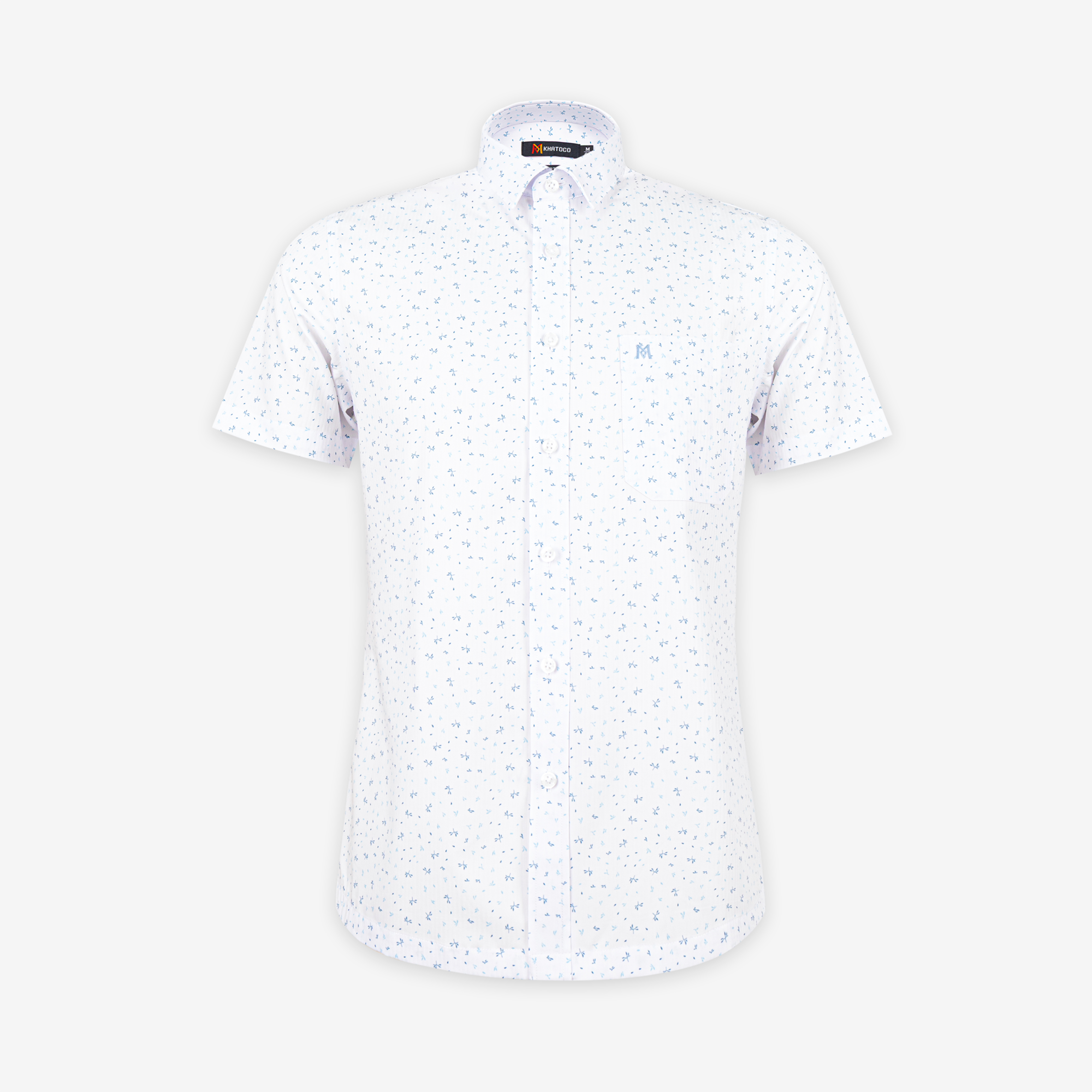 Áo sơ mi nam KHATOCO ngắn tay A1MN538S2-CNIN868-2711-N