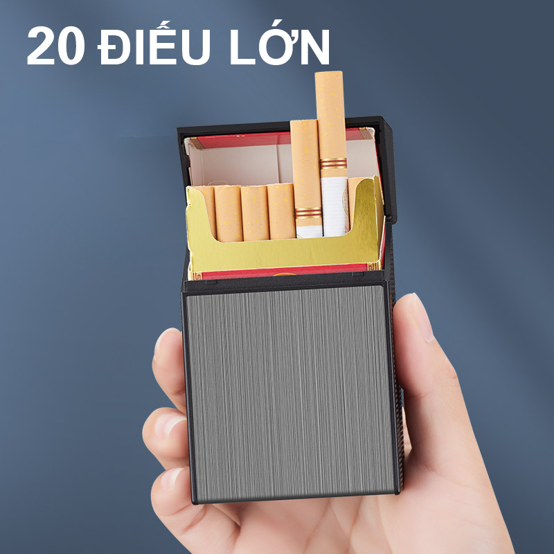 Bật Lửa Điện Kiêm Hộp Đựng Thuốc 20 Điếu Lớn Ngắn HB207 - Sạc Điện