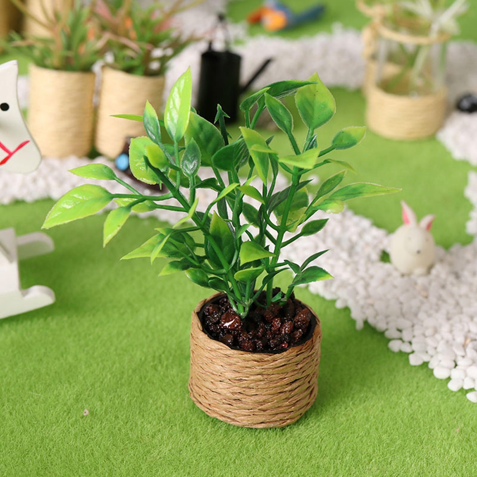 Micro Landscape Artificial Mini Dollhouse Scene Bonsai Model 1/12 Furniture Doll House Potted Plants Miniature Potted Plant Decor