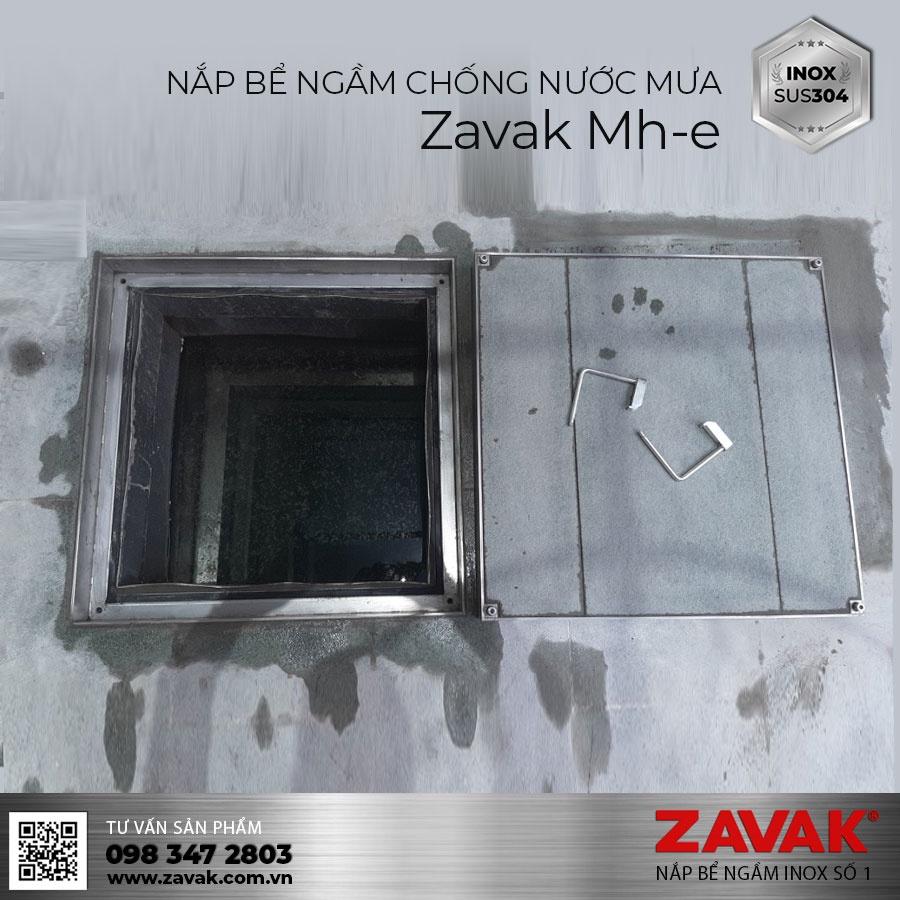 Nắp bể ngầm inox chống nước ngăn mùi ZAVAK MHE-45. Nắp lát gạch âm sàn 45x45cm.