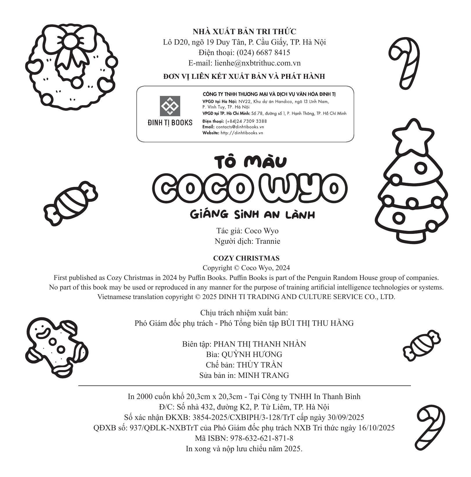 Sách - Tô Màu Coco Wyo - Giáng Sinh An Lành