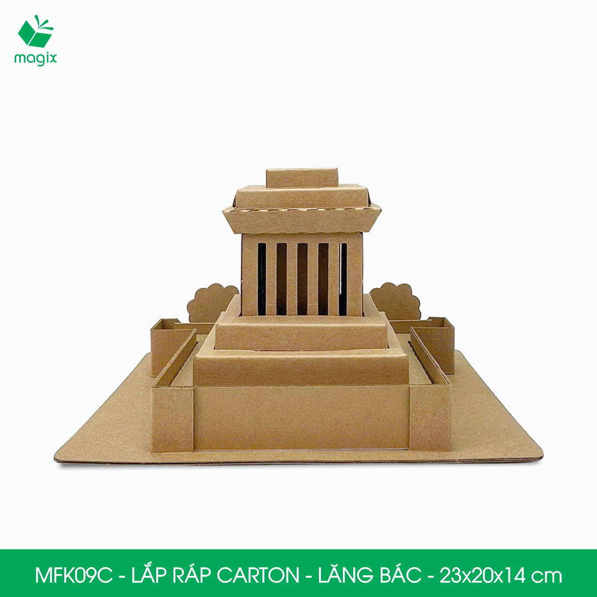 MFK09C - 23x20x14 cm - Mô hình Lăng Bác lắp ráp từ bìa carton cao cấp, mô hình địa danh Việt Nam