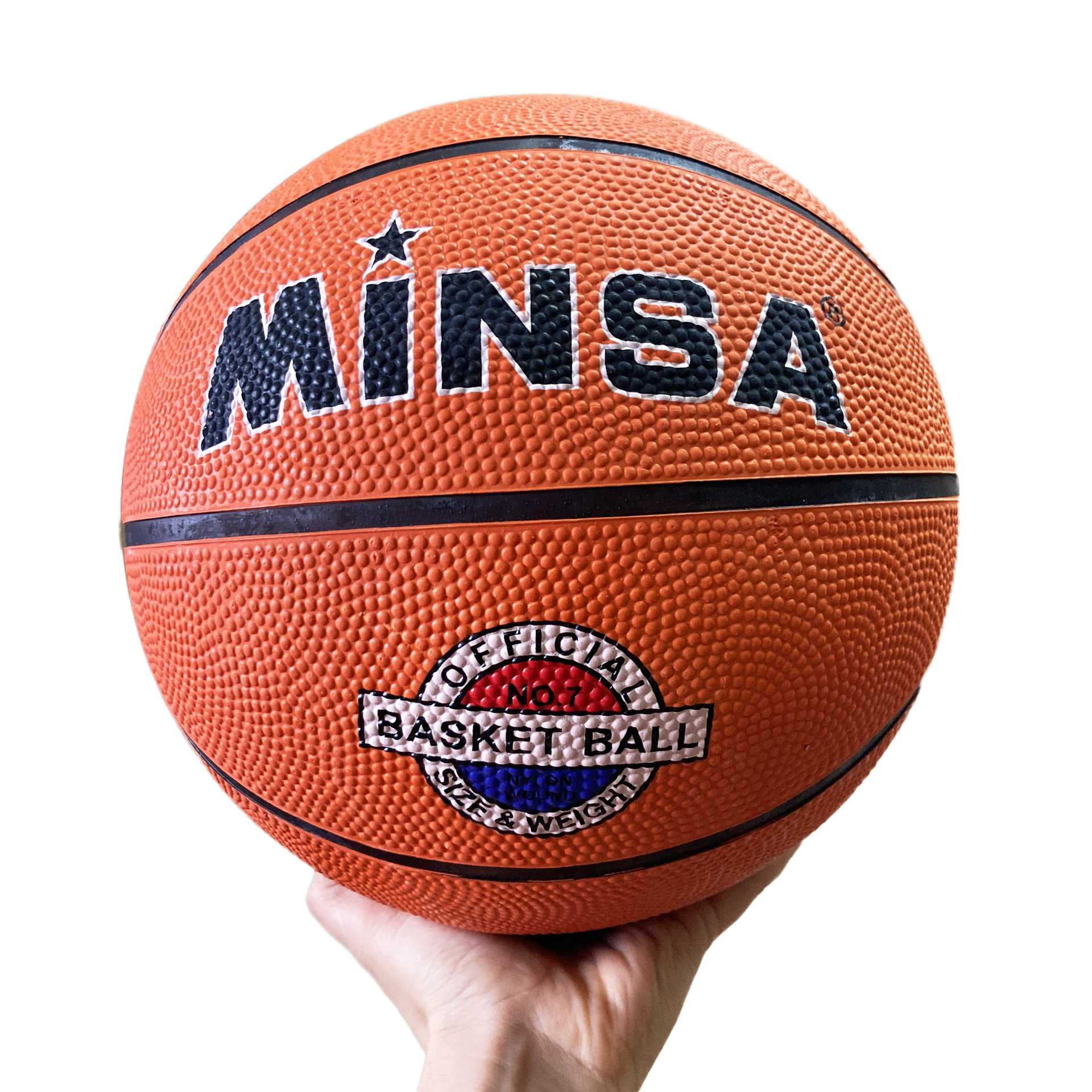Bóng rổ cao su Minsa - size 7 - Quả bóng rổ cho người mới
