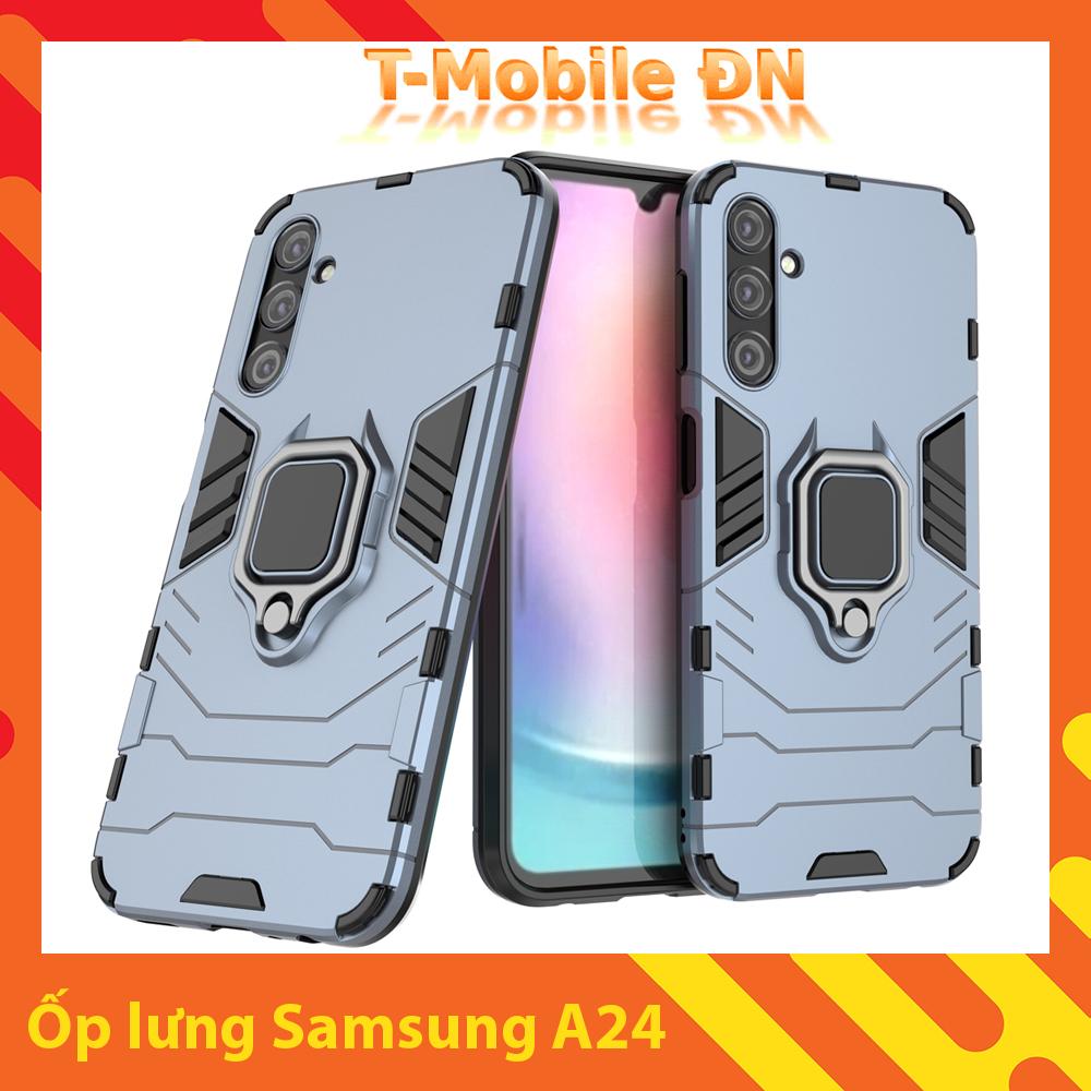 Ốp lưng Samsung A24, Ốp Chống sốc Iron Man có giá đỡ nhẫn iring hít Ôtô Bảo vệ viền và Camera cho Samsung A24