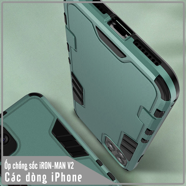 Ốp lưng cho iPhone 6 Plus / 7 / 7 Plus / X-XR / XS Max / iPhone 11 / iPhone 11 Pro / iPhone 11 Pro Max iRON - MAN - Nhựa PC cứng viền dẻo chống sốc VER 2