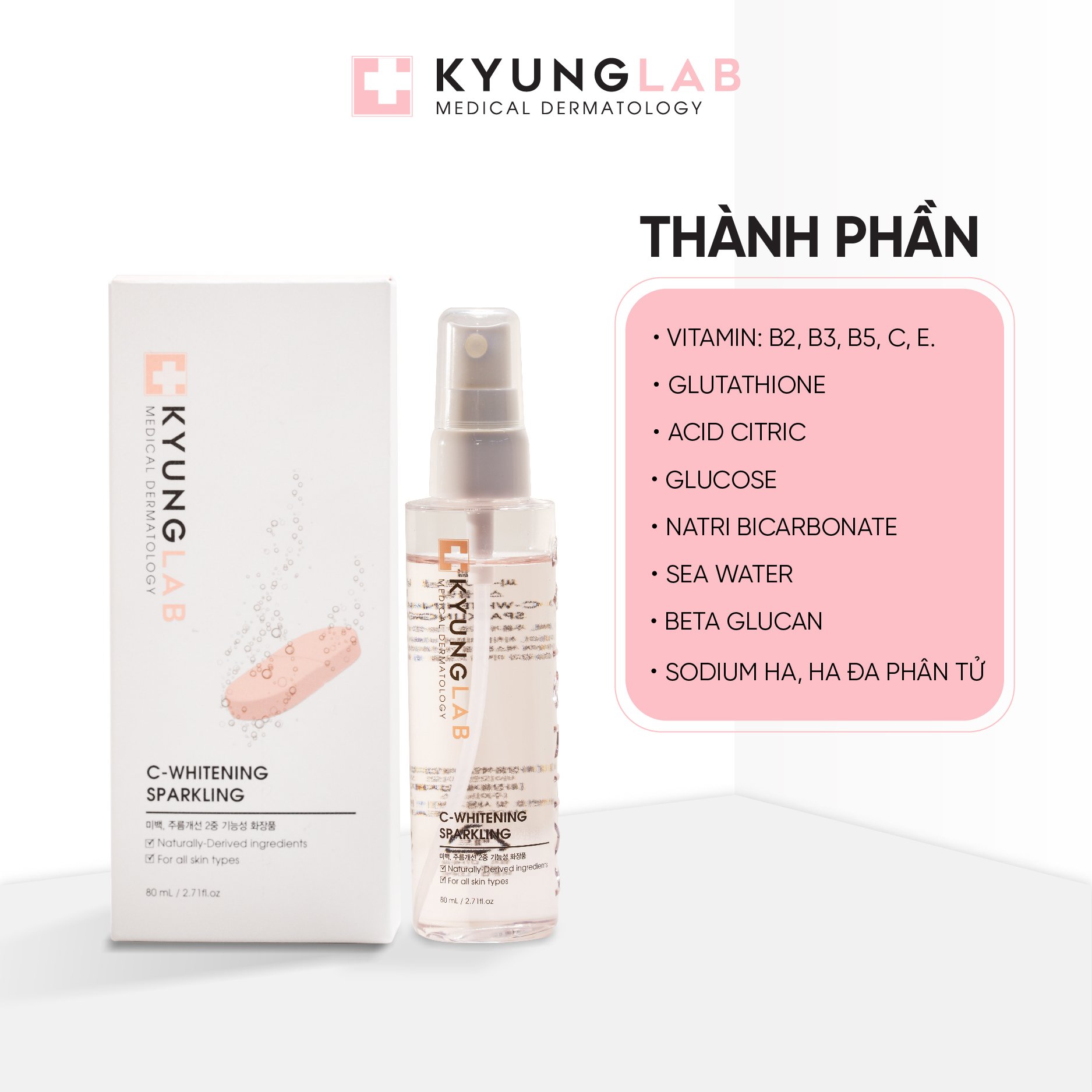 Xịt dưỡng Vitamin Sáng Da Kyung Lab C – WHITENING SPARKLING - 80ml