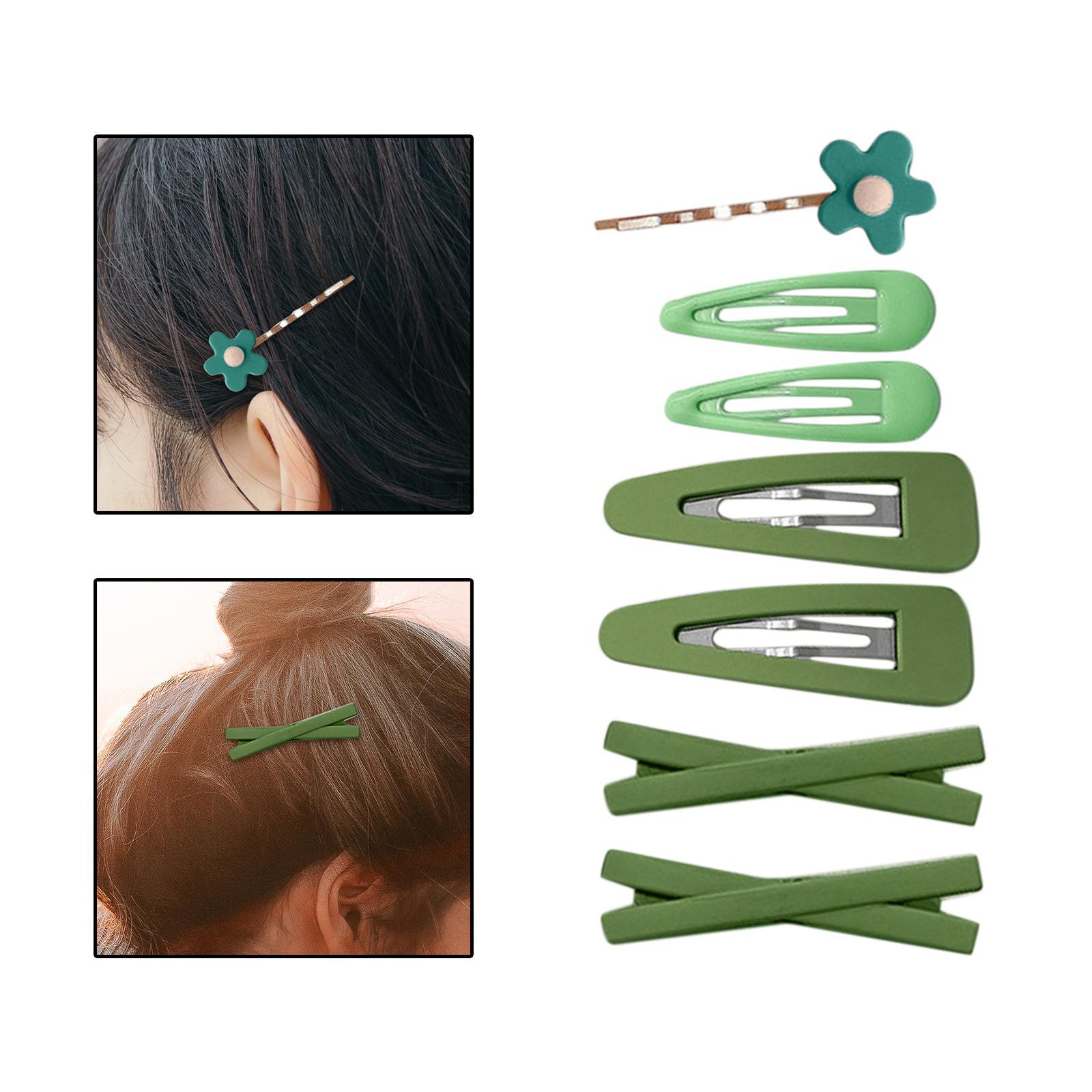 7Pcs Girls Hair Clips Resin Headwear Hairclips Gift Fashion Barrettes Snap Hairpins for Hairstyle Women Makeup Application Party Bangs Waves