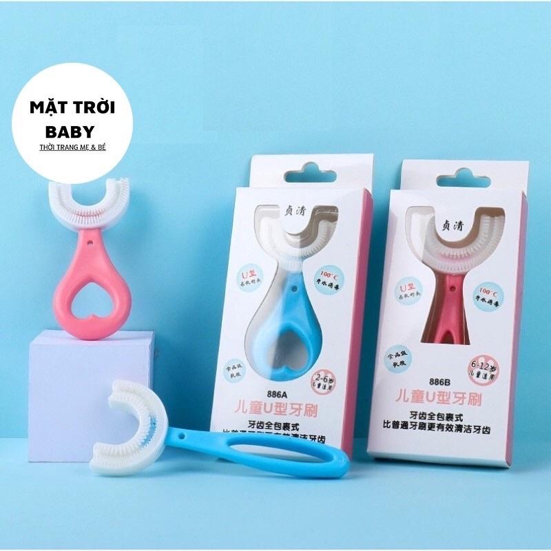 Bàn chải đánh răng cho bé E50 chữ u chất liệu Silicon chịu được lực cắn, cho bé từ 2 tuổi - 6 tuổi