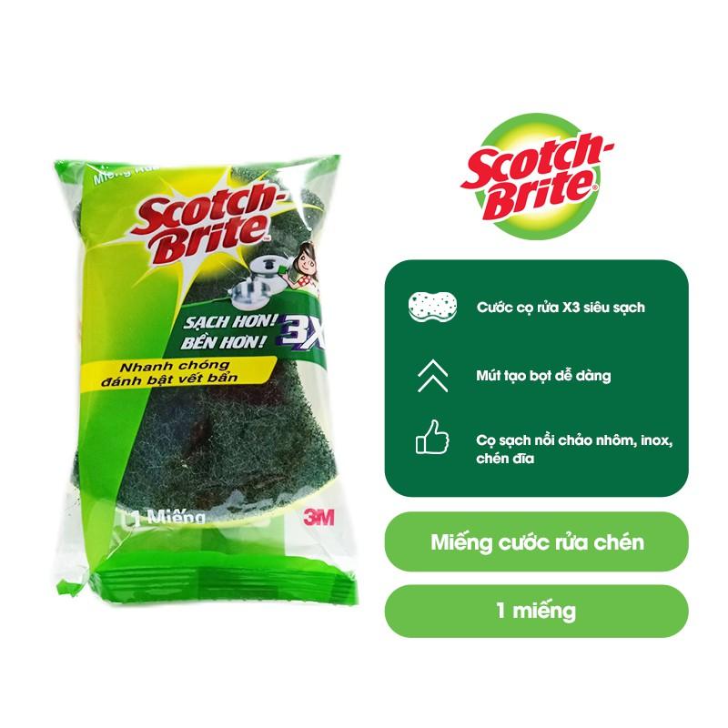 [Quà tặng không bán] Miếng cước rửa chén 3X Scotch Brite 3M có mút