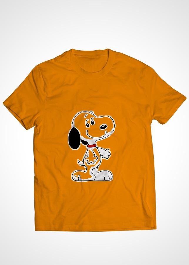 Bộ áo thun Cotton màu cam cặp đôi in hình mẫu 06