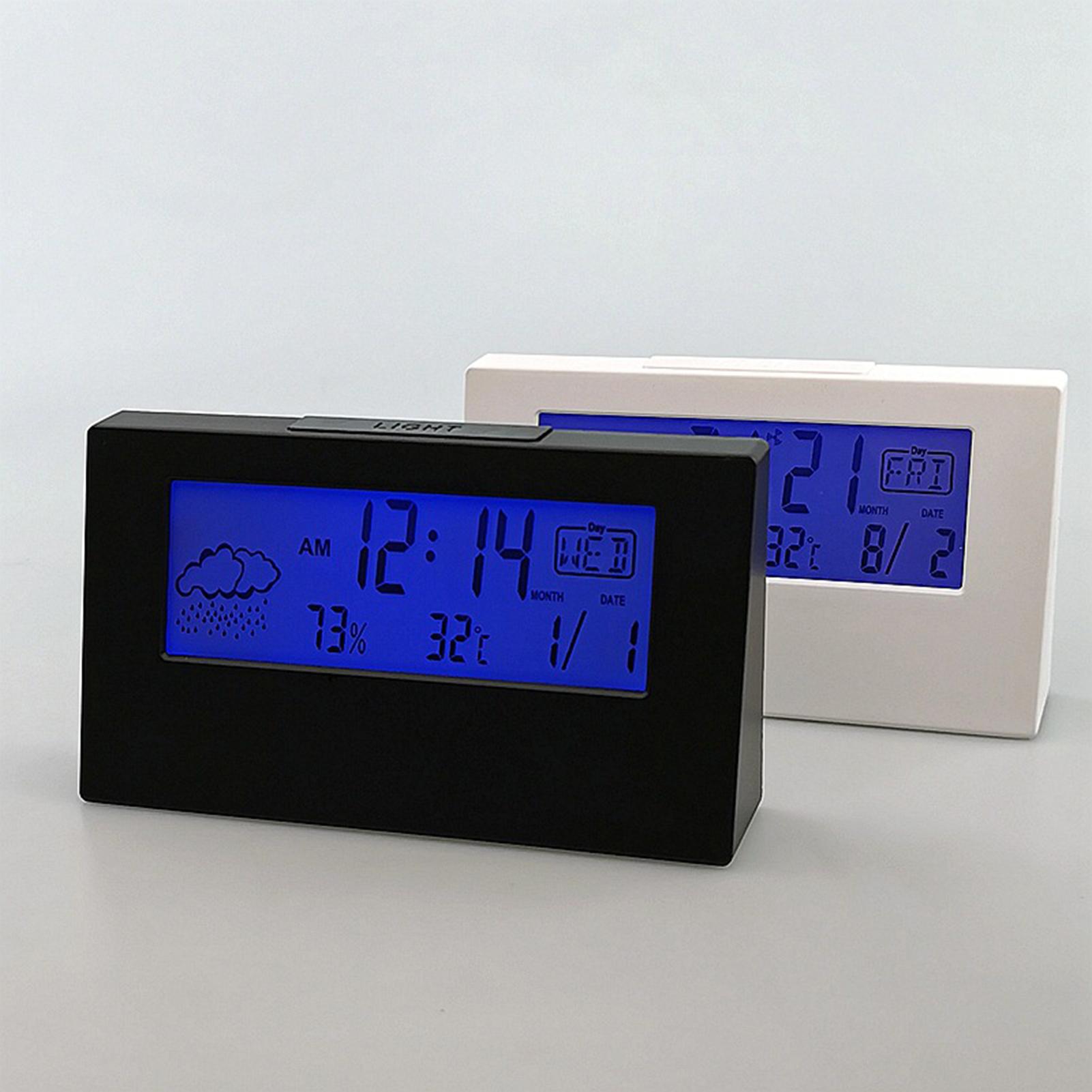 Đồng hồ điện tử LCD hiển thị Nhiệt độ Độ ẩm, Mặt số bằng nhựa, độ cứng cao, chống mài mòn