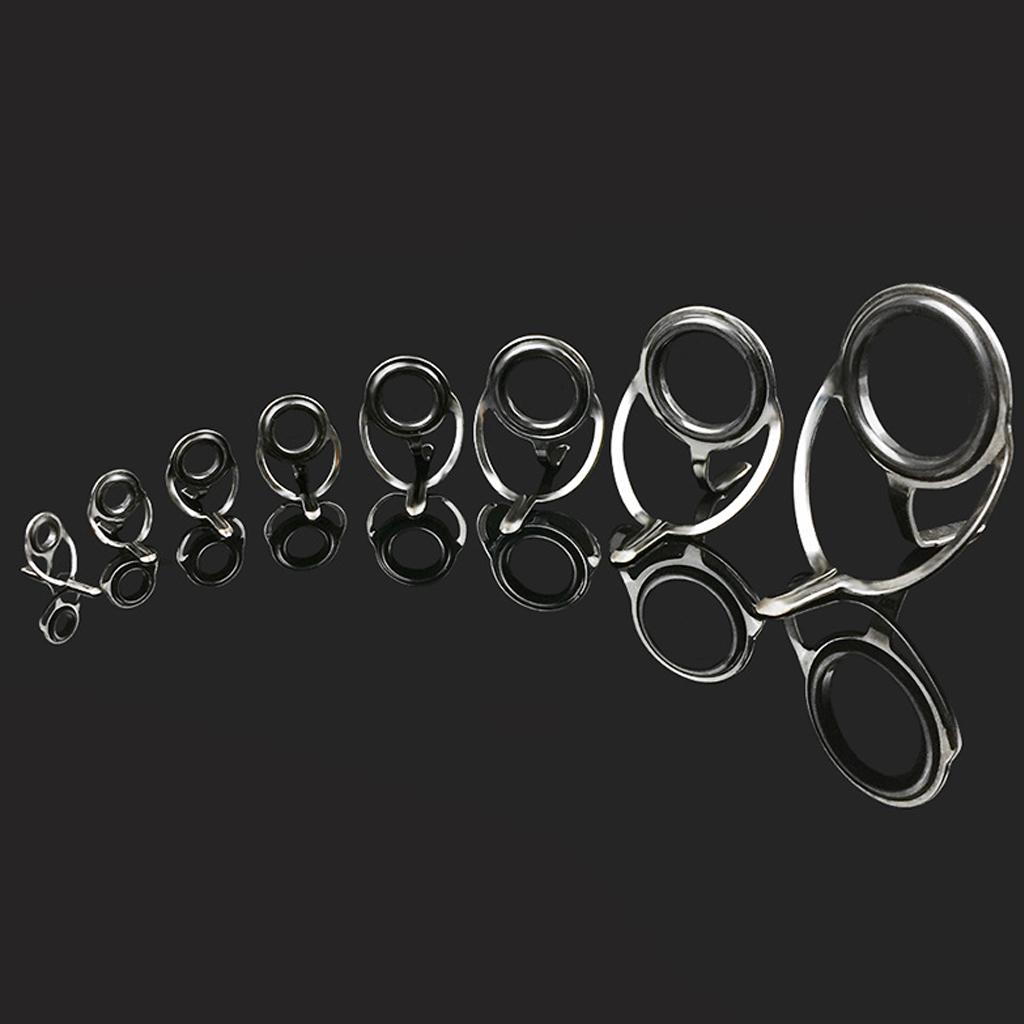45pcs Vintage Fishing Rod Eyes Guides Line Rings Tips 6#-30# Rod Repair Kit