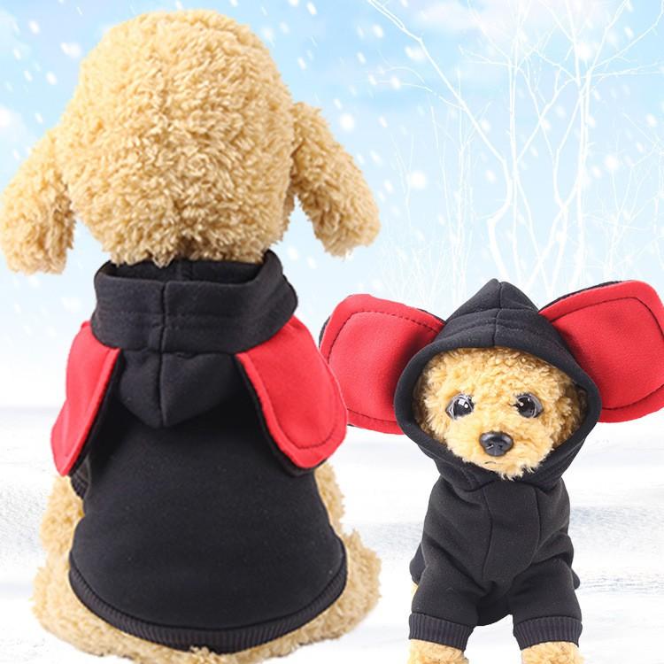 Áo Hoodie dành cho thú cưng, loại trơn, rằn ri, đủ size, chất liệu nỉ ấm áp - AT10-7