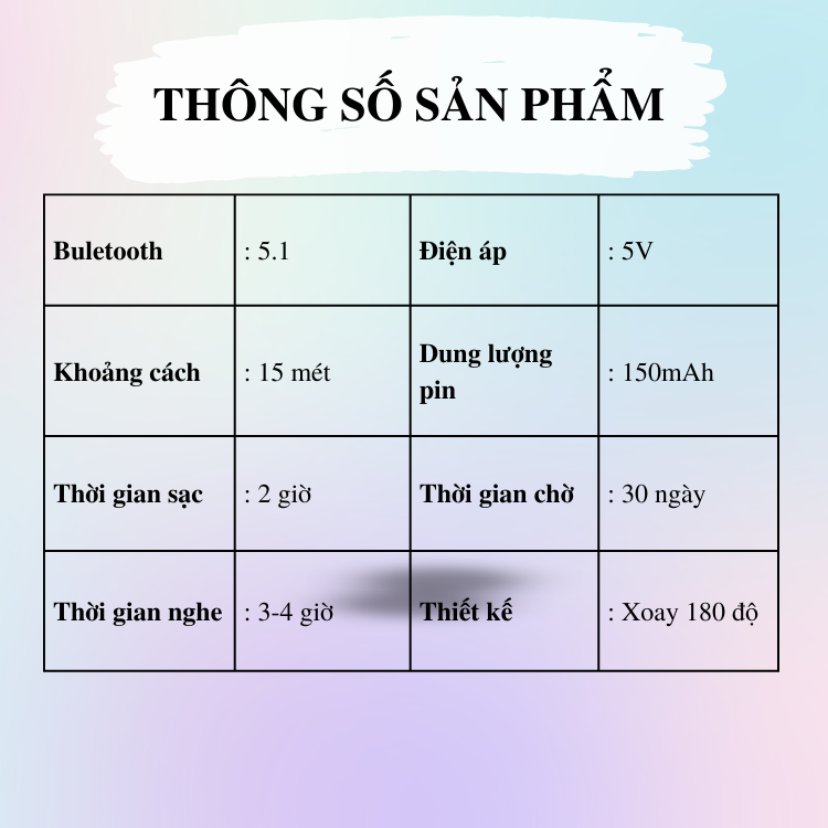 Tai Nghe Móc Tai S109 -Dung lượng pin 150mAh-đường truyền ổn định, khoảng cách truyền lên tới 10m