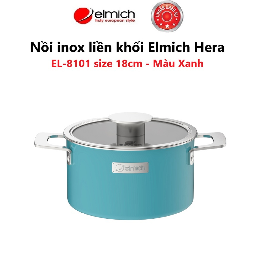 Nồi inox liền khối Elmich Hera EL-8100 size 16cm dùng bếp từ - Hàng chính hãng