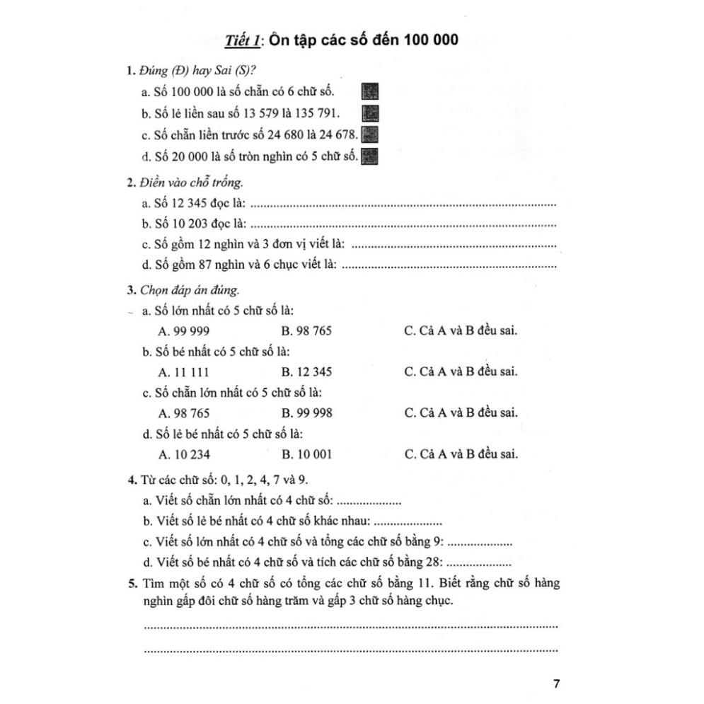 Sách Bài tập hay và khó toán 4 tập 1 HA-MK