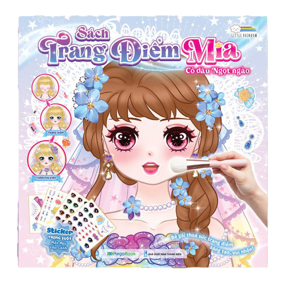 Sách Trang điểm Mia - Cô dâu Ngọt Ngào (Hơn 100 Stickers mắt môi phụ kiện lấp lánh)