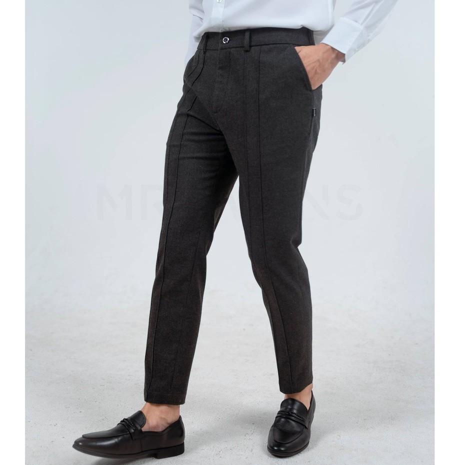Quần Âu Nam Màu Xám Vải Cotton Nỉ Thương Hiệu Mr Twins