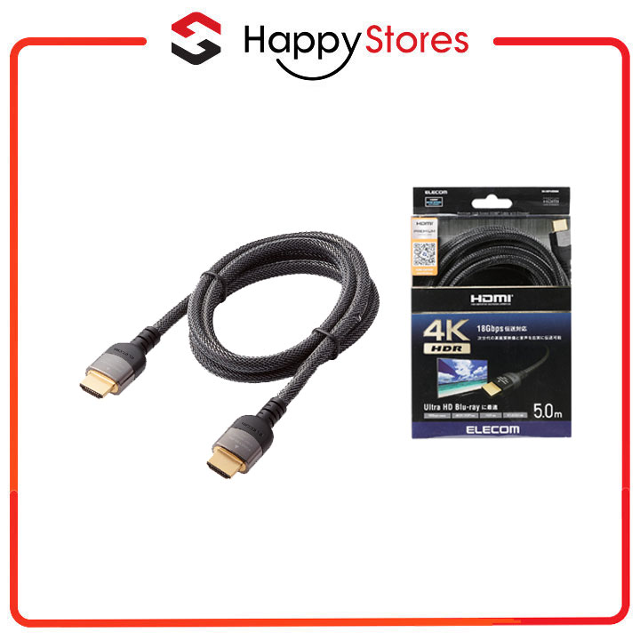 Dây cáp HDMI 4K HDR φ6.5mm, nylon ELECOM DH-HDP14E - Hàng chính hãng