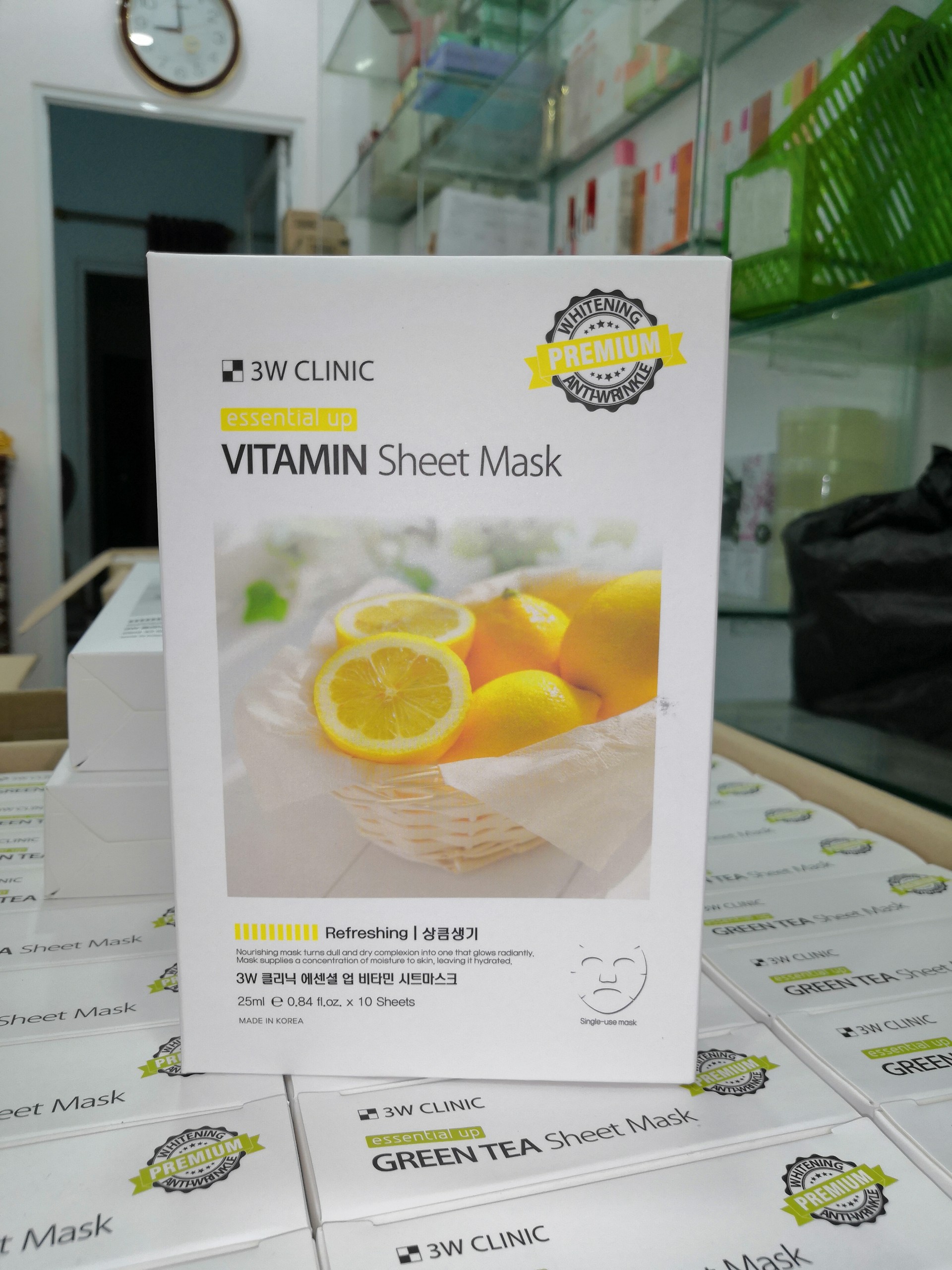 Combo 10 Miếng Mặt nạ Vitamin 3W Clinic Essential Up Vitamin 25ml x10