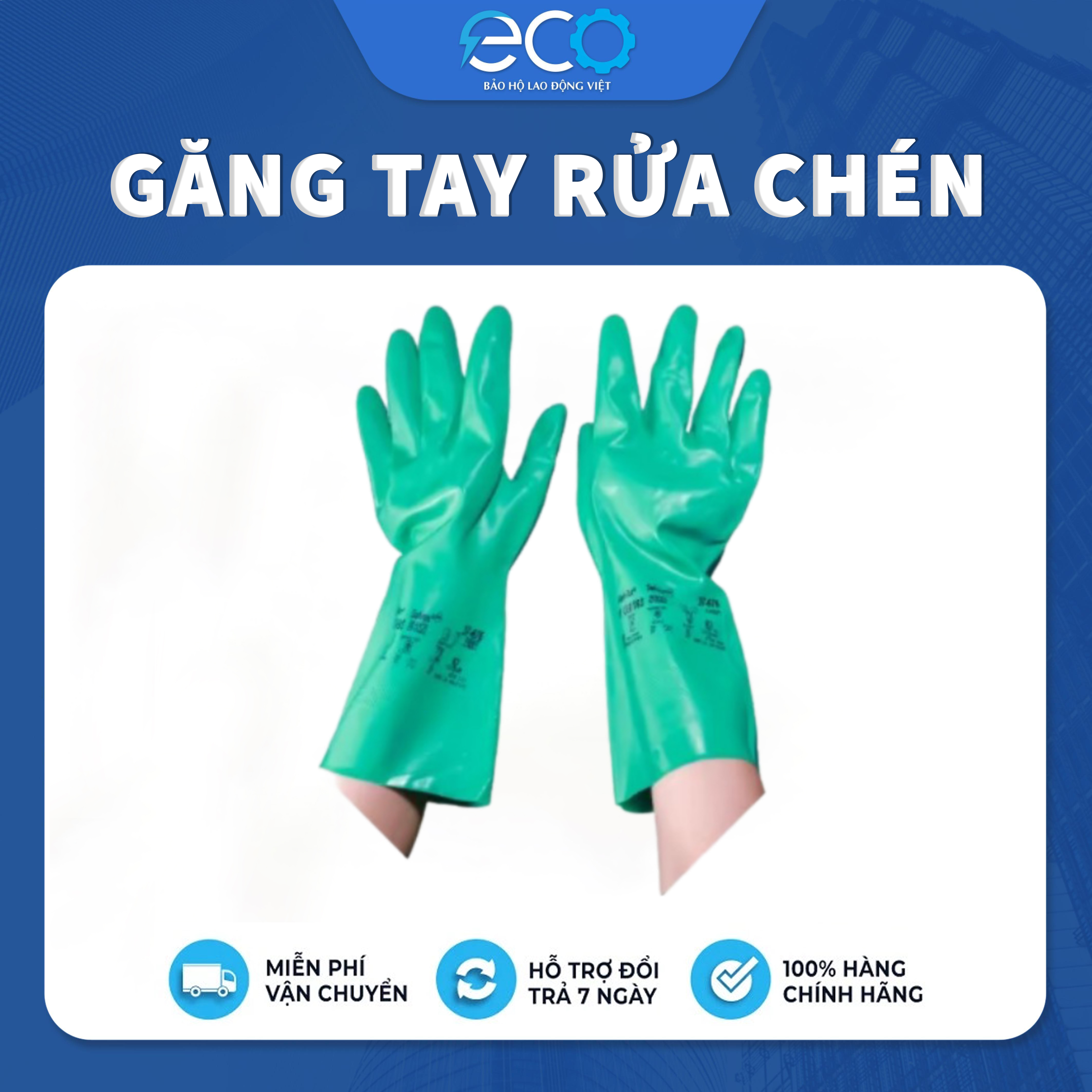 Găng tay cao su nitrile Ansell 37-676 chống hóa chất, chống cắt, dầu nhớt, chống nước