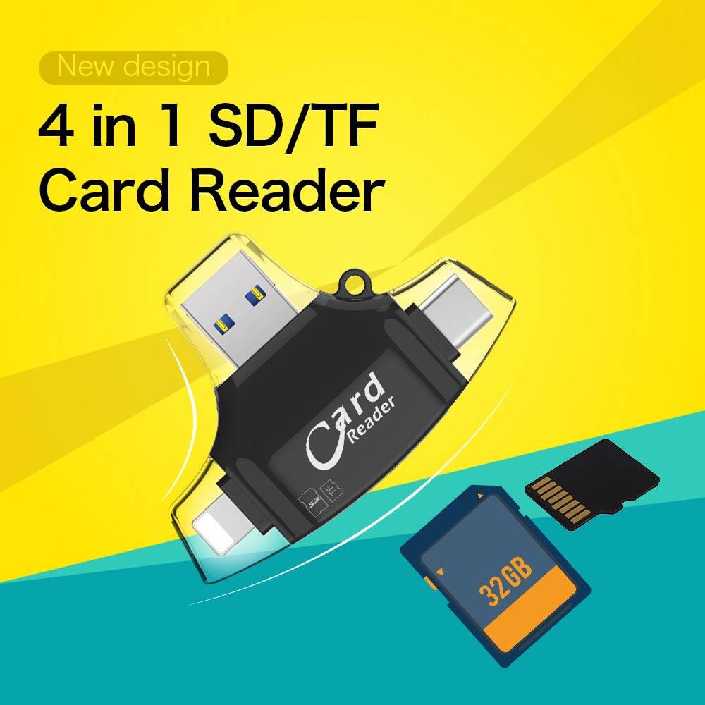 Bộ chuyển đổi đầu đọc thẻ SD / TF Thay thế cho iPhone / Android / PC