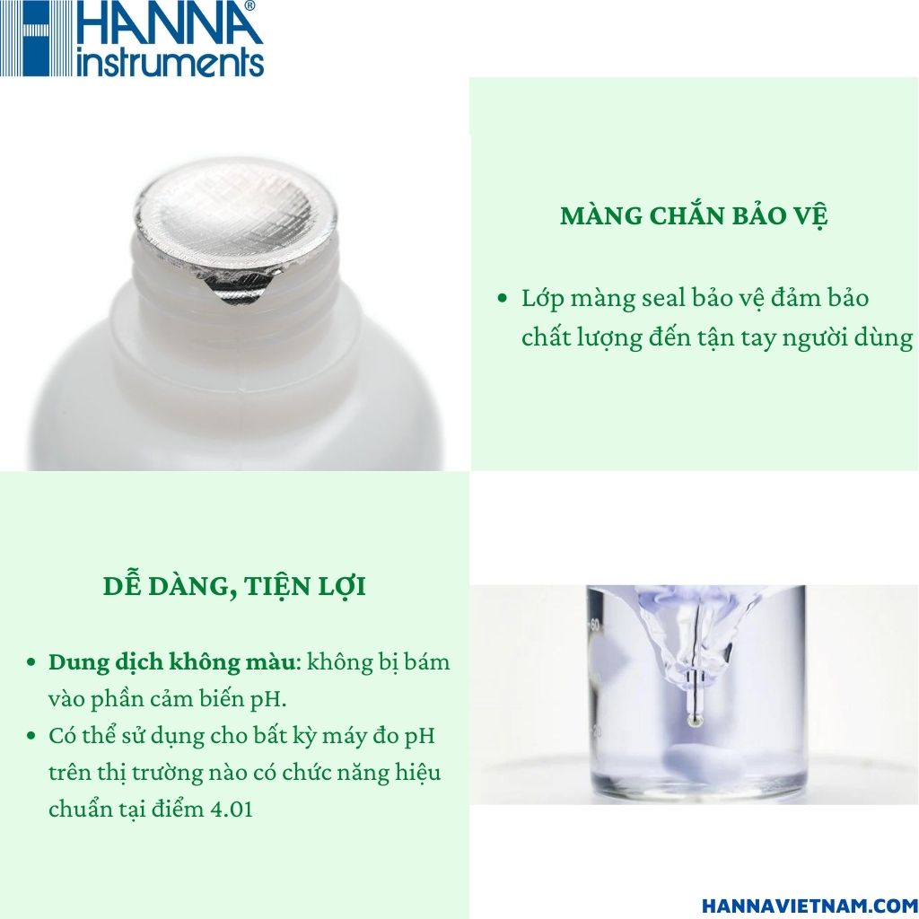 Dung Dịch Hiệu Chuẩn pH 4.01, Chai 250mL - HI7004M