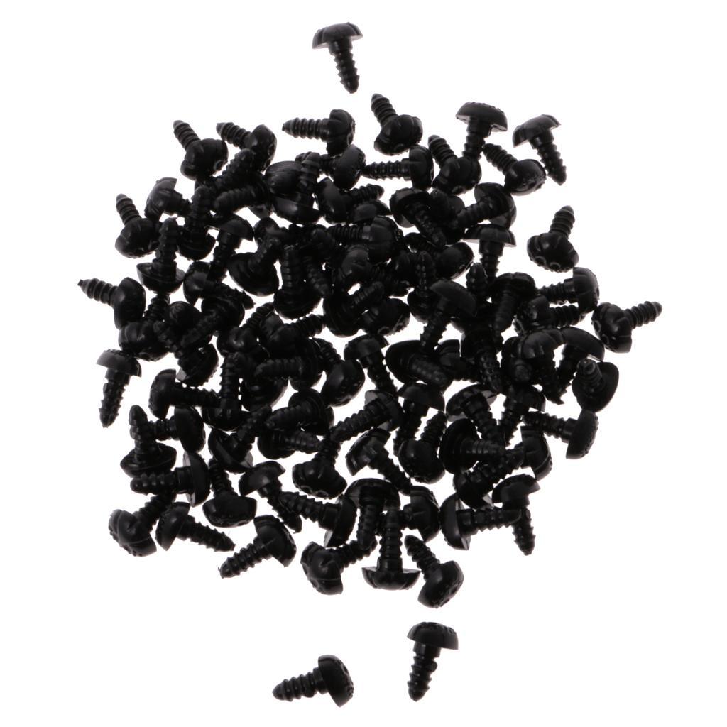 100 pcs 10 x 13mm Plastic Safety Nose + 100pcs 9 x 12mm Black Safety Nose