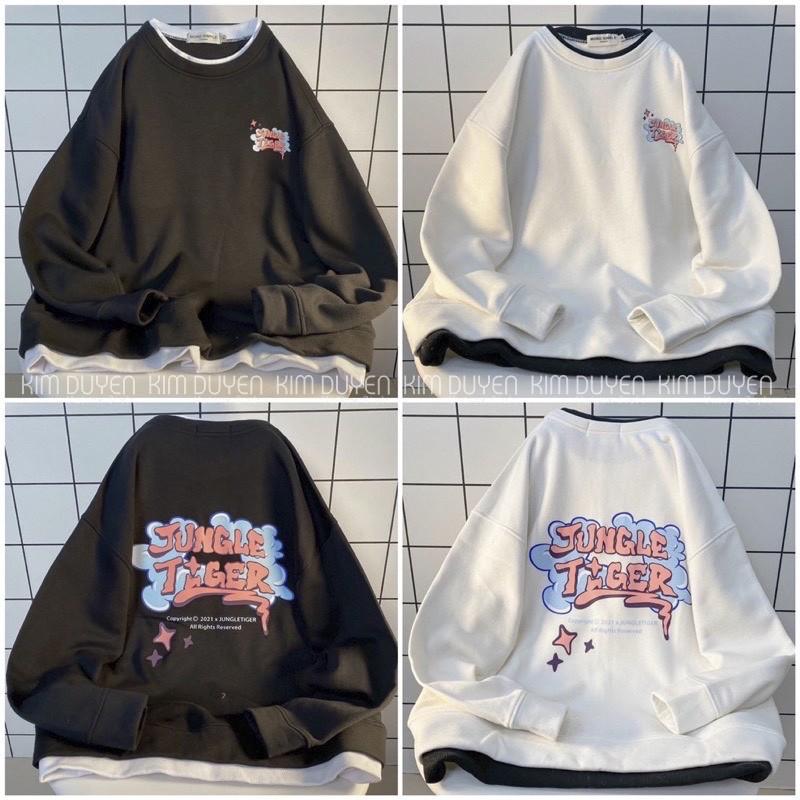 Áo Sweater JUNGLE Chất Nỉ Ngoại Dày Dặn Áo Sweater Tay Bồng Form Rộng Unisex