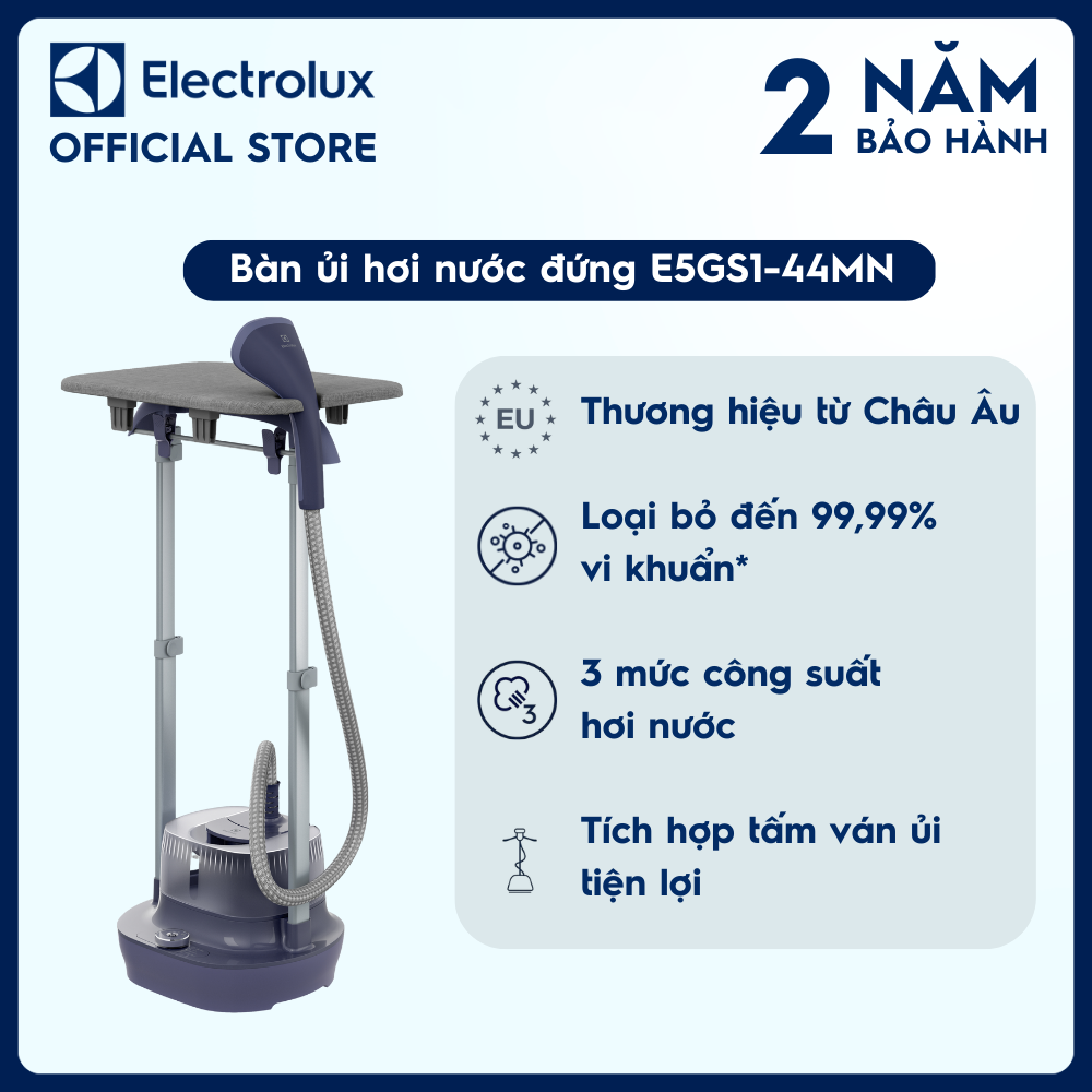 Hình ảnh Bàn ủi hơi nước đứng Electrolux E5GS1-44MN 1800W - Tích hợp tấm ván ủi tiện lợi, loại bỏ vi khuẩn, chăm sóc mọi loại vải [Hàng chính hãng]