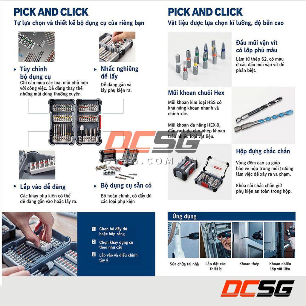 Bộ mũi khoan, mũi vít, vặn ốc BOSCH PICK&CLICK | DCSG