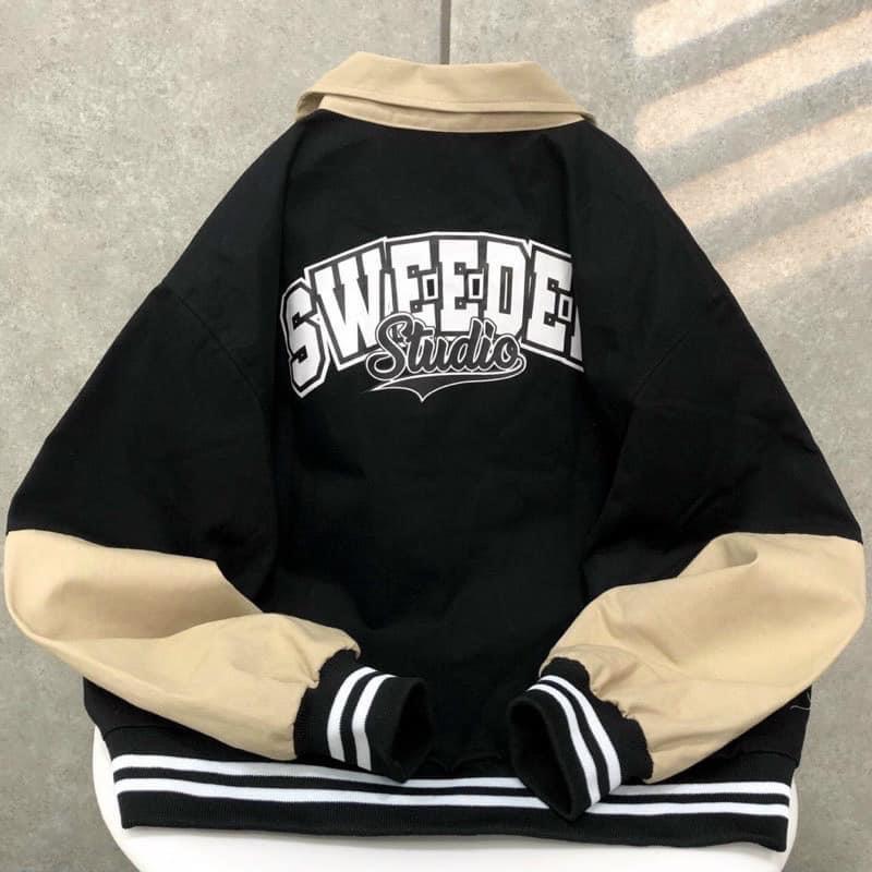 Áo Khoác Kaki Phối Chữ SWD Dáng Rộng Unisex