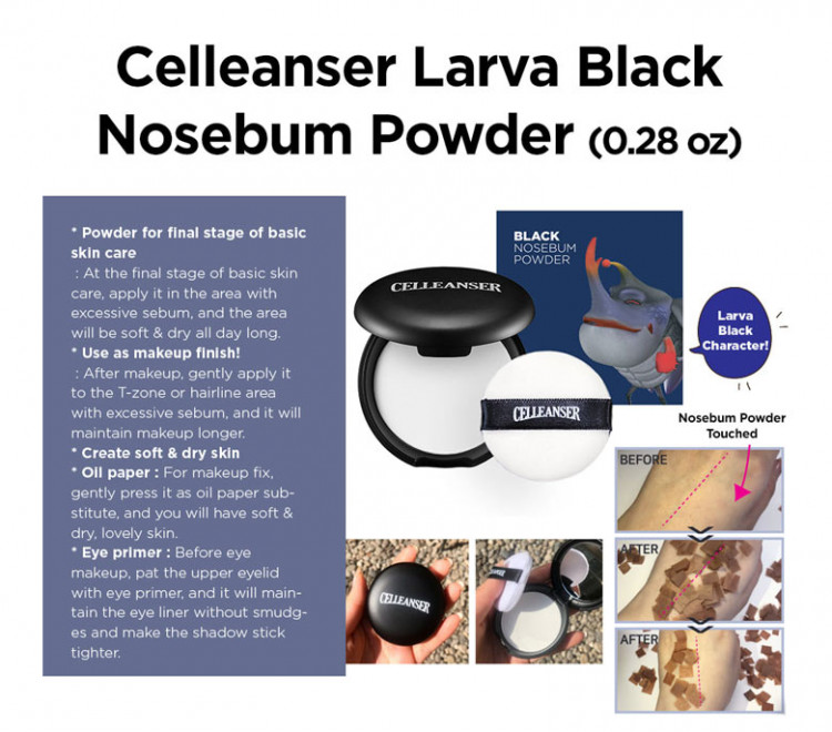 Káº¿t quáº£ hÃ¬nh áº£nh cho CELLEANSER I Larva Black No-Sebum Powder